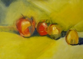 Nature morte aux pommes Huile sur toile de lin  1,00m x 1,00m